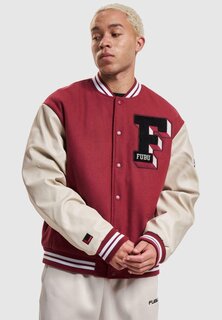 Бомбер Chaquetas FUBU COLLEGE VARSITY, темно-красный, цвет dark red creme black