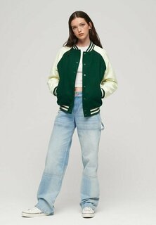 Бомбер Chaquetas Superdry COLLEGE VARSITY, цвет enamel green