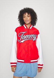 Бомбер Chaquetas Tommy Jeans КУРТКА LETTERMAN, темно-малиновый