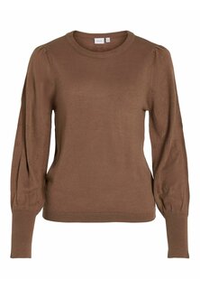 Свитшот VILA VIAVA L S O-NECK KA, цвет brown lentil