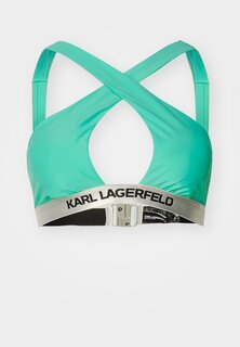 Верх бикини KARL LAGERFELD HALTER LOGO, цвет florida keys green