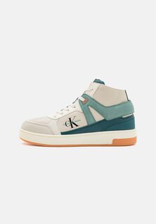 Высокие кроссовки Calvin Klein Jeans BASKET CUPSOLE MID, цвет eggshell/creamy white/teal/brown