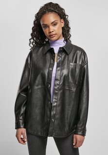 Куртка из искусственной кожи Urban Classics LADIES FAUX LEATHER OVERSHIRT, черный