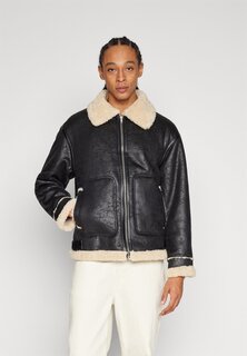 Куртка из синтетической кожи BDG Urban Outfitters SHEARLING AVIATOR, черный