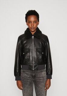 Куртка из синтетической кожи GAP CROPPED FLIGHT JACKET, черный