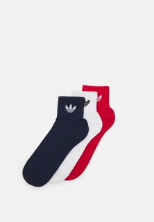 Носки adidas Originals MID ANKLE UNISEX, 3 ПАКЕТА, ночной индиго/белый/лучше алый