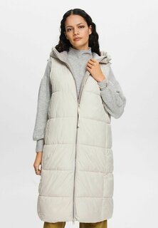 Жилет Esprit RECYCELT LANGE STEPP, цвет light beige