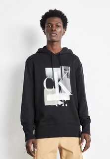 Толстовка Calvin Klein Jeans CONNECTED LAYER LANDSCAPE HOODIE UNISEX, черный