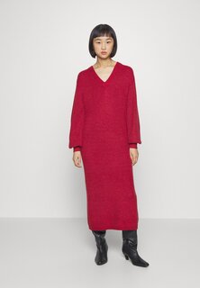 Платье Object OBJMALENA DRESS, красный георгин/меланж
