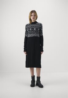 Платье Point VILA VIRIL CREW NECK MIDI DRESS, цвет black/light grey