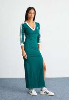 Платье из джерси adidas Originals ПЛАТЬЕ С V ВЫРЕЗОМ, цвет collegiate green