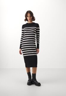 Платье-футляр Vero Moda Petite VMPLAZA O NECK CALF DRESS, черный/однотонный