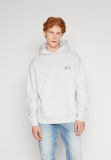 Толстовка Tommy Jeans SIGNATURE HOODIE, цвет silver grey