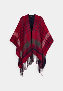 Пончо Vero Moda VMJADIA PONCHO, темно-синий пиджак в клетку/перец чили-овсянка