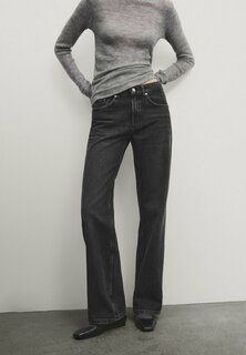 Расклешенные джинсы Massimo Dutti ШИРОКИЕ ПОЛНАЯ ДЛИНА, черный