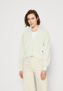 Кардиган Calvin Klein Jeans СВИТЕР-КАРДИГАН LABEL CHUNKY, цвет canary green