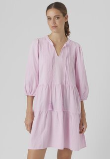 Туника Vero Moda MUSTHAVE BOHO 3/4, цвет pink lavender