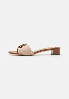 Туфли-мюли Lauren Ralph Lauren FLAT LOGO, натуральный/темно-коричневый загар