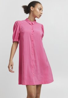 Классическая рубашка ICHI IHCASSIOPEIA, однотонный шокирующий розовый