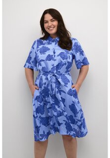 Классическая рубашка Kaffe Curve KCSAFINA OLINE, цвет blue flower print