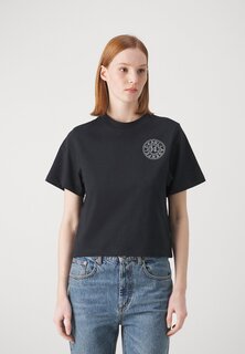 Футболка с принтом KARL LAGERFELD RHINESTONE LOGO FASHION TEE, черный