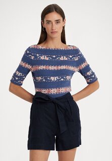 Футболка с принтом Lauren Ralph Lauren JUDY ELBOW SLEEVE, синий/розовый/кремовый