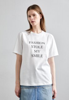 Футболка с принтом Victoria Beckham SLOGAN TEE, белый