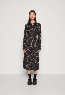 Классическая рубашка VILA VIAYA MIDI SHIRT DRESS, черный/ниа