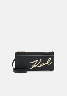 Кошелек KARL LAGERFELD SIGNATURE CROSSBODY, цвет black/gold