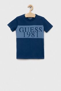 Детская хлопковая футболка Guess, синий