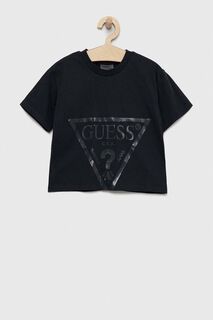 Детская хлопковая футболка Guess, серый