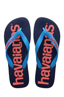 Детские шлепанцы Havaianas LOGOMANIA, темно-синий