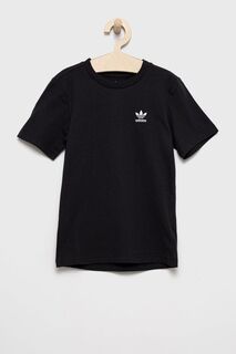 Детская хлопковая футболка adidas Originals, черный