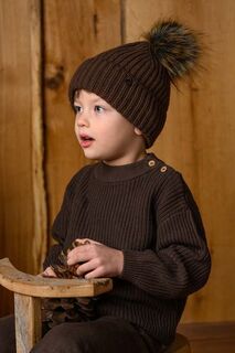 Детская полушерстяная шапка Jamiks COLD II, коричневый