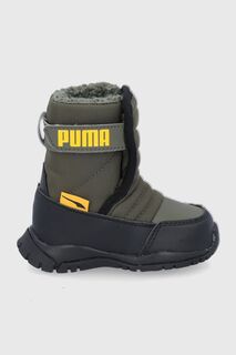 Детские зимние ботинки Puma 380746, зеленый
