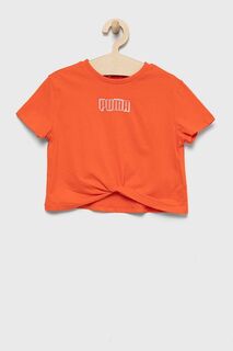 Детская хлопковая футболка Puma 846949, оранжевый