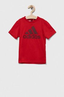 Детская хлопковая футболка adidas, красный
