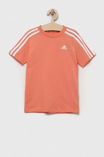 Детская хлопковая футболка adidas U 3S, оранжевый