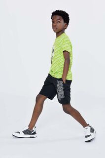 Детская хлопковая футболка Karl Lagerfeld, зеленый