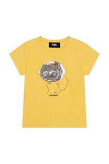 Детская футболка Карла Лагерфельда Karl Lagerfeld, желтый