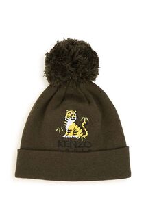 Детская шапка Kenzo Kids из смесового кашемира, зеленый