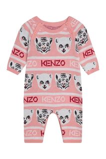 Kenzo Kids хлопковый детский комбинезон + шапочка, розовый