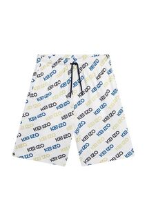 Детские хлопковые шорты Kenzo Kids, белый