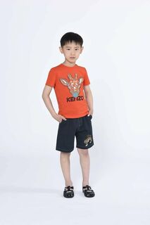 Kenzo Kids хлопковая детская футболка, красный