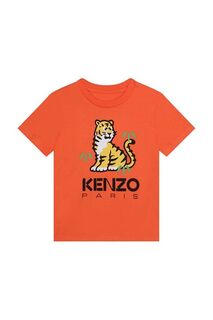 Kenzo Kids хлопковая детская футболка, оранжевый