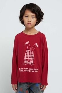 Детская хлопковая футболка с длинными рукавами Bobo Choses, красный