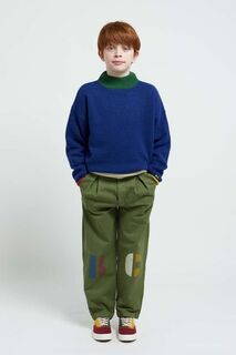 Детские хлопковые брюки Bobo Choses, зеленый
