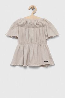 Хлопковая блузка Sisley, серый