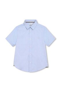 Детская хлопковая рубашка BOSS, синий