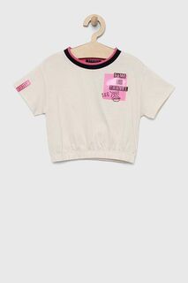 Детская футболка Sisley из хлопка, бежевый